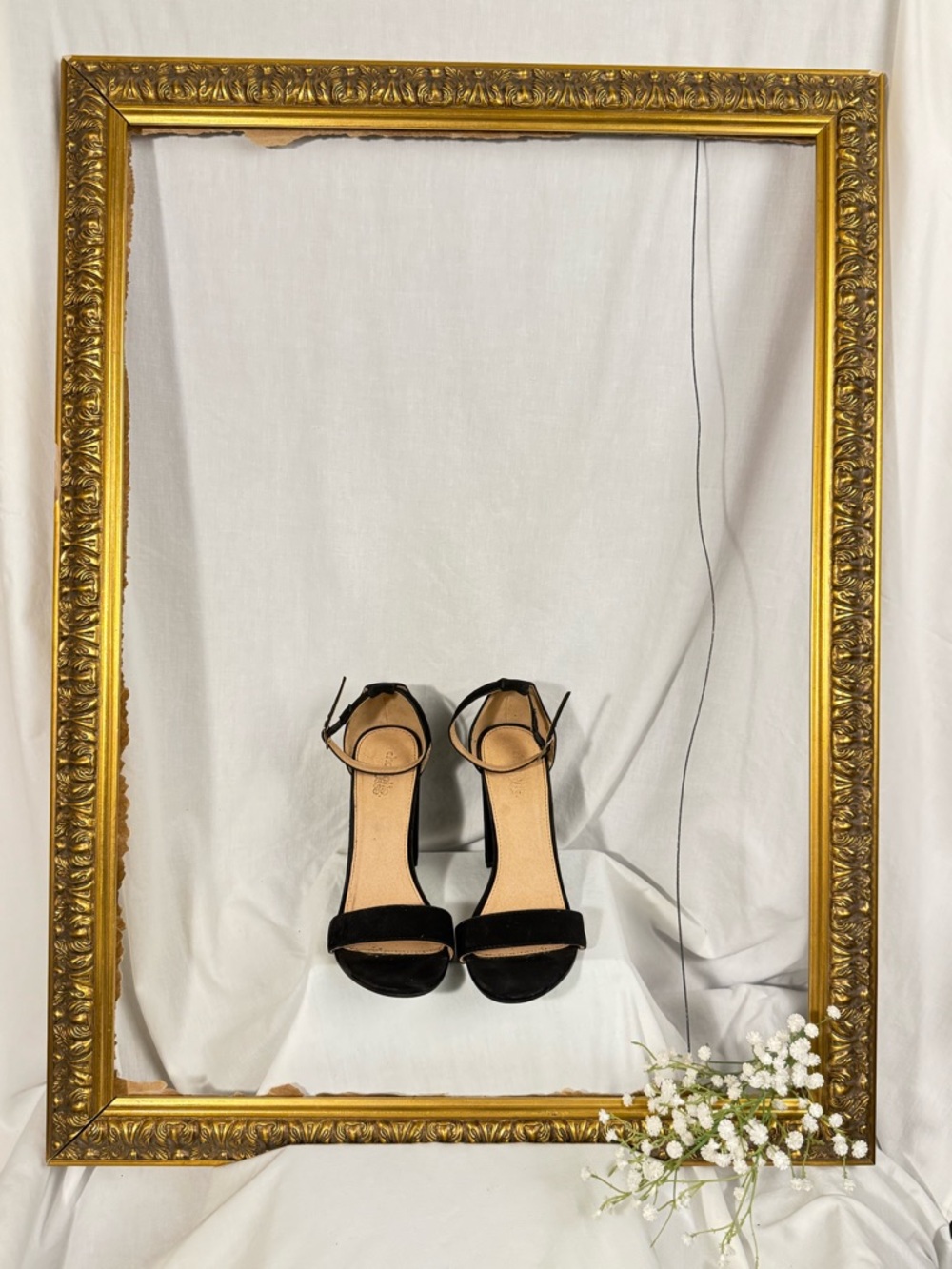 Charlotte Russe Black Suede Ankle-Strap Heels